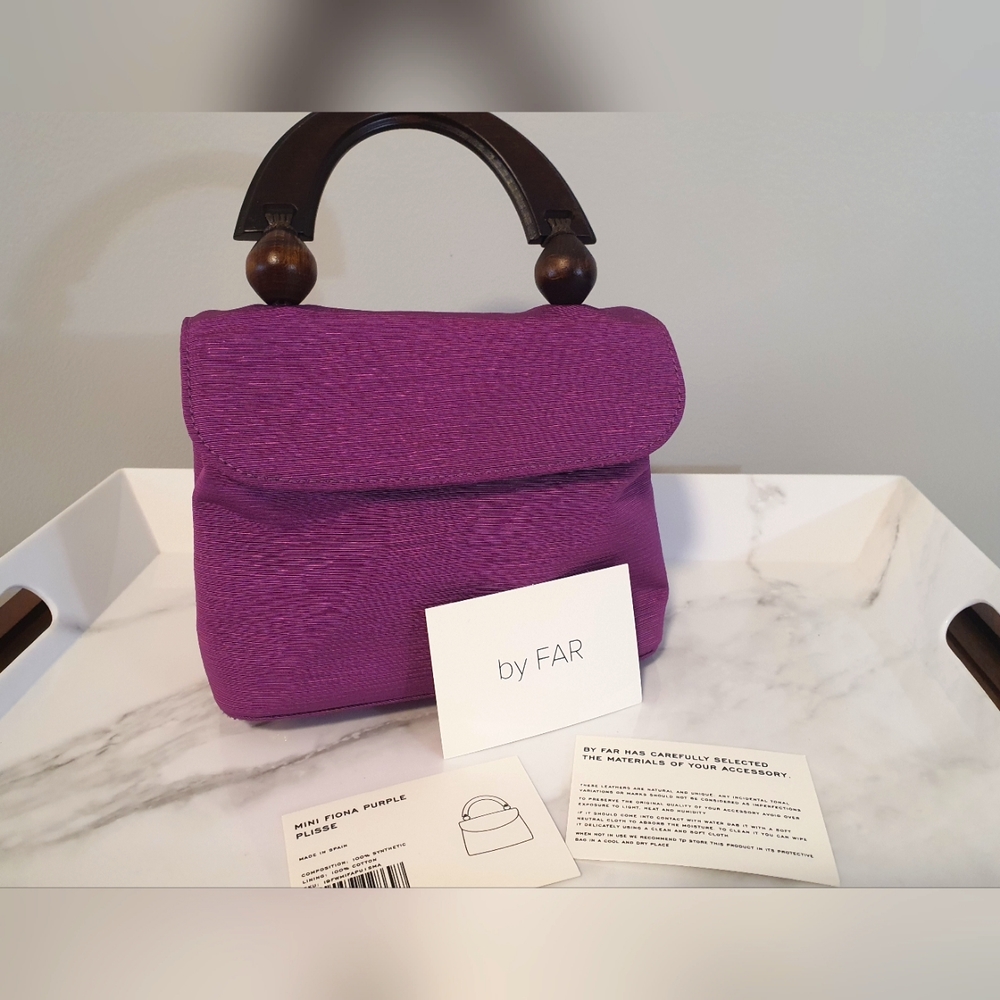 BY FAR Mini Fiona Purple Handbag